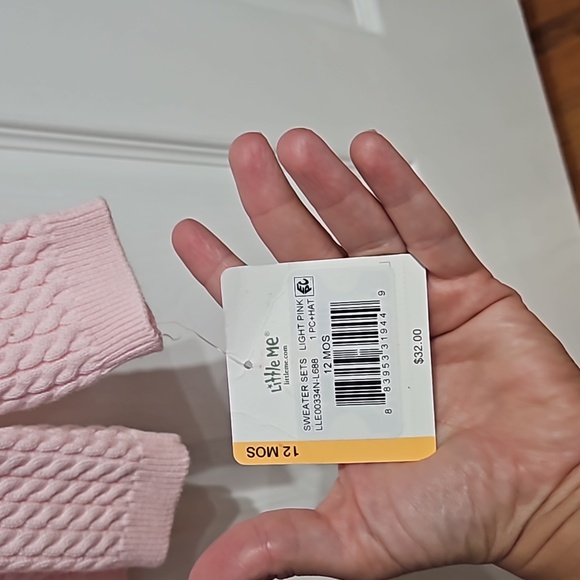 NWT little me 12 month sweater and hat set - Picture 3 of 4